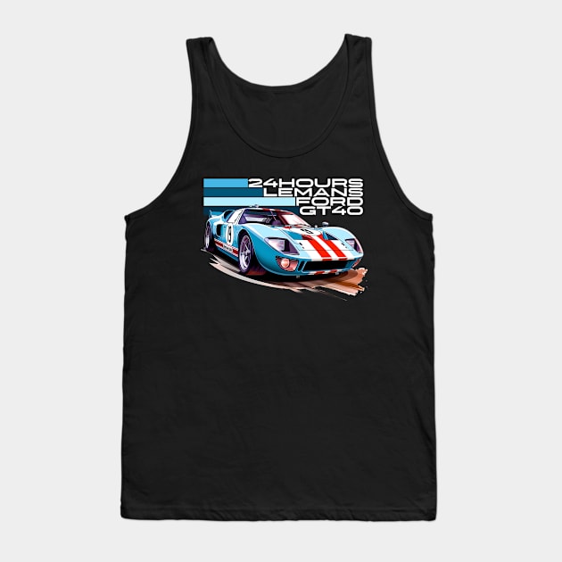 Ford GT40 24 hours of Le Mans Tank Top by Garage Du Nord